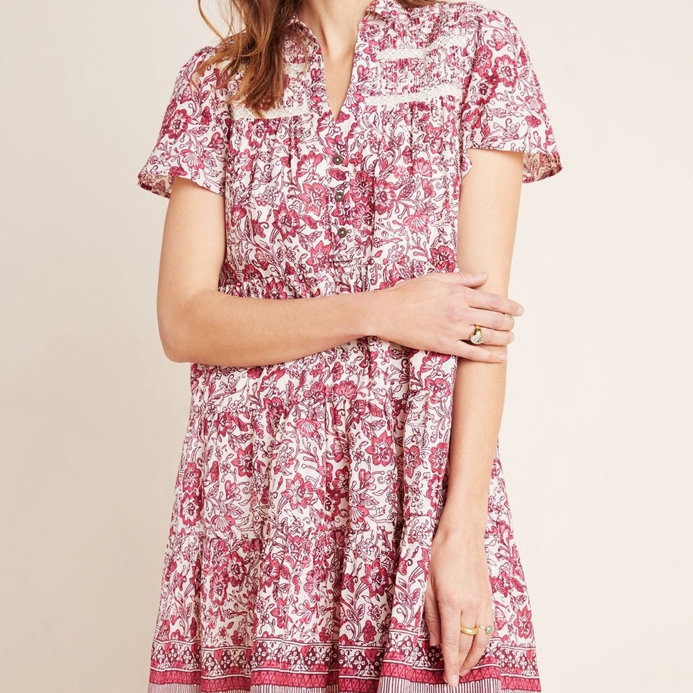 Anthropologie Georgina Tiered Shirtdress NWT